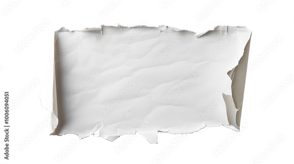torn white paper with jagged edges, creating sense of rawness and imperfection. This blank canvas invites creativity and expression, perfect for messages or designs torn white paper with jagged edges, creating sense of rawness and imperfection. This blank canvas invites creativity and expression, perfect for messages or designs