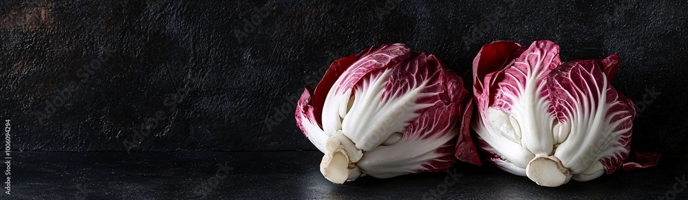 Obraz premium a banner with radicchio salad 