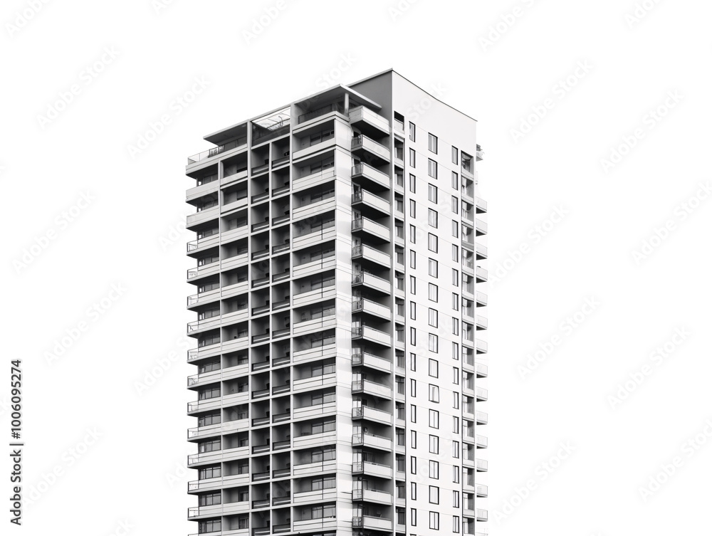 a tall building with balconies a tall building with balconies