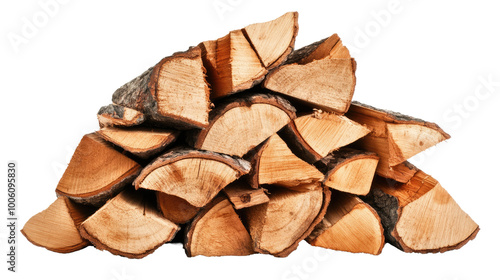 stack of wooden logs on a transparent background