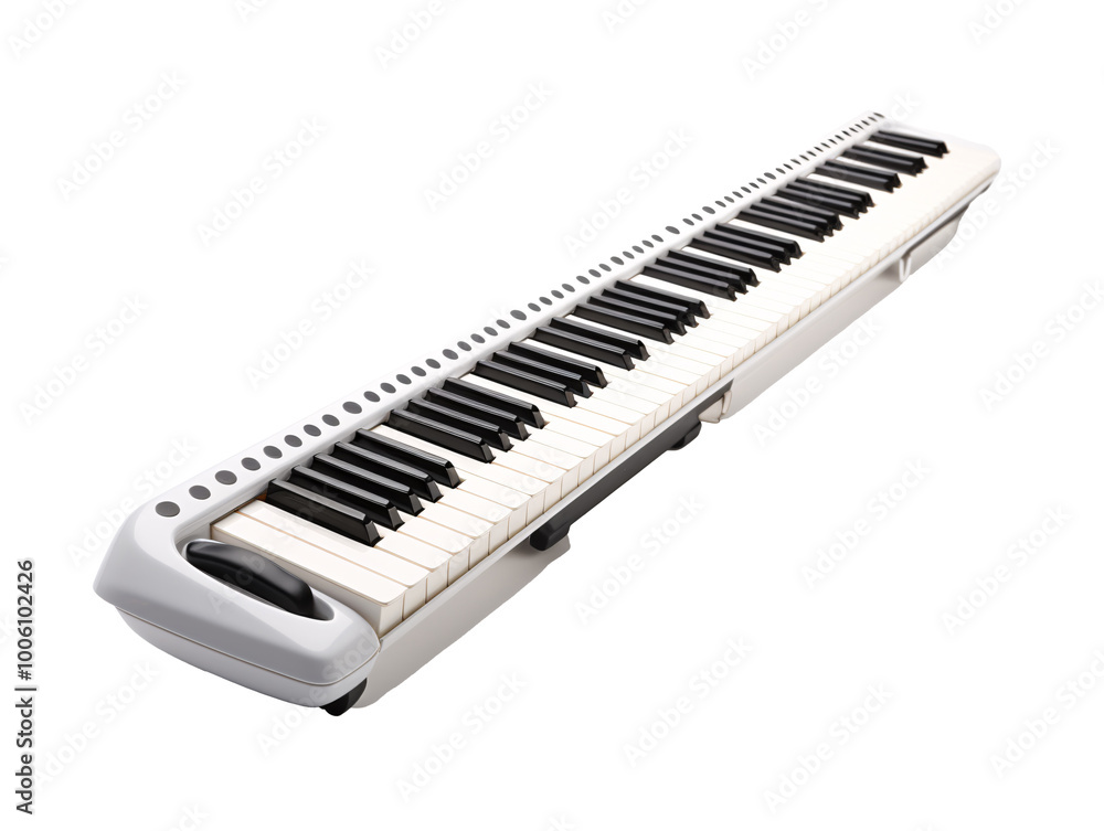 a piano keyboard with a handle a piano keyboard with a handle