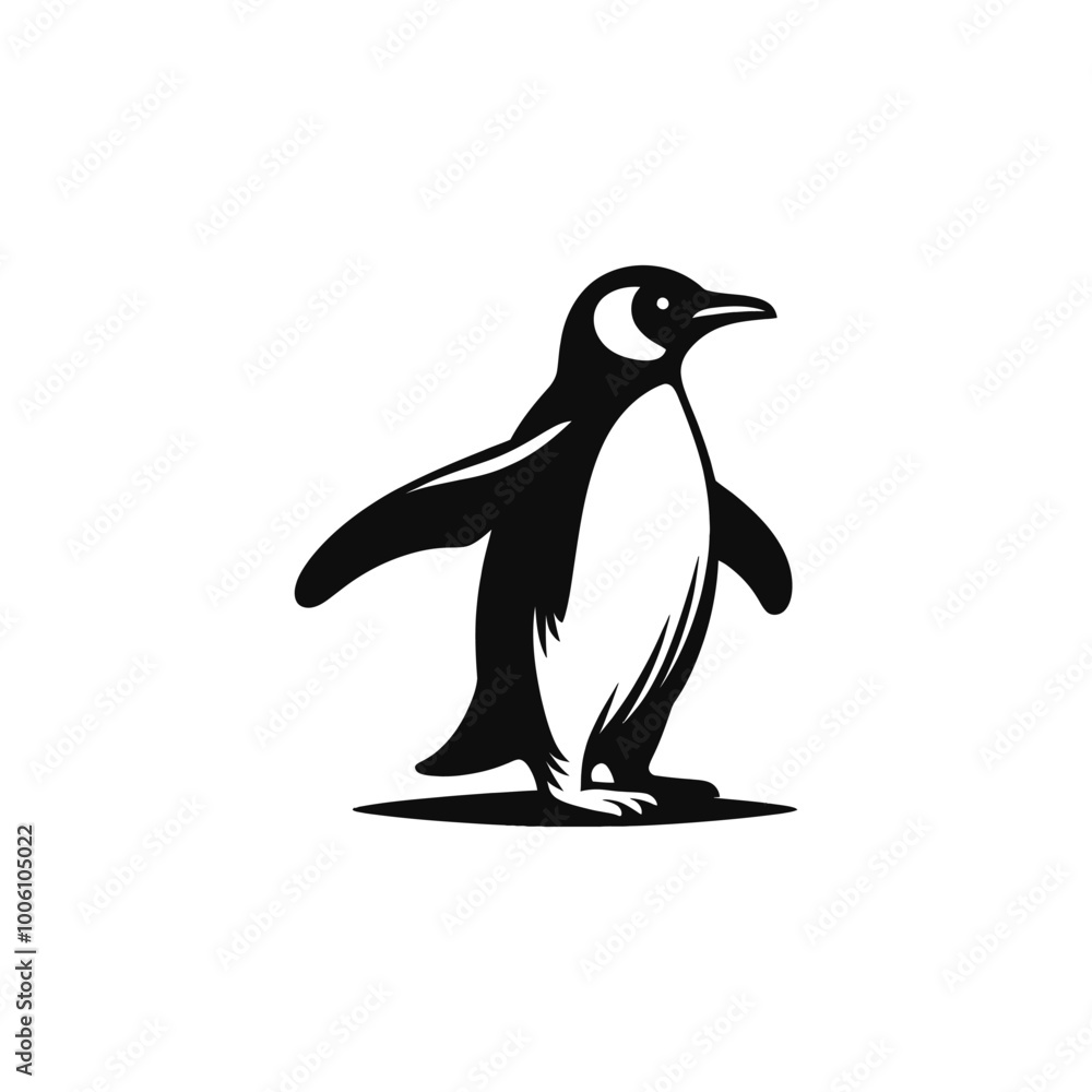 Naklejka premium penguin on a white background vector illustration