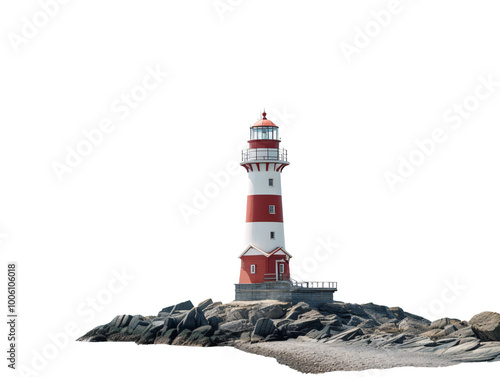 a lighthouse on a rocky island