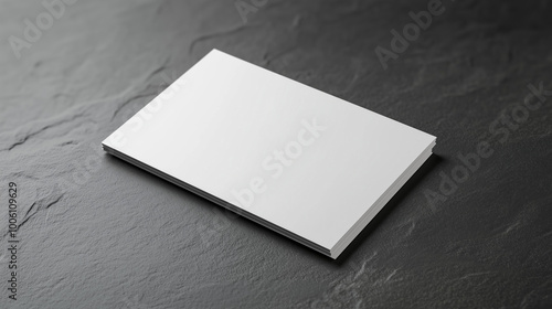 Blank Stack of White Cards on Dark Textured Surface Hero Banner Template