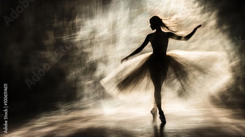 Ethereal Dancer: Silhouette of a Ballerina in Motion