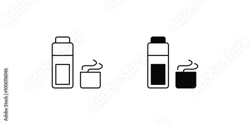 thermos bottle set icon with white background vector stock illustration