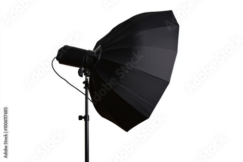 Black umbrella on stand