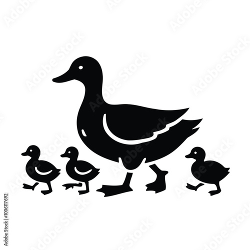 Duck Family Silhouette