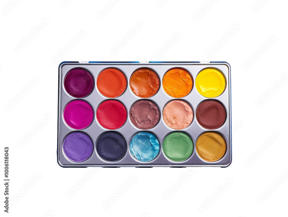 a palette of paint on a white background a palette of paint on a white background