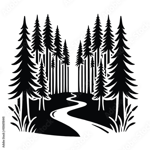 Forest Path Silhouette