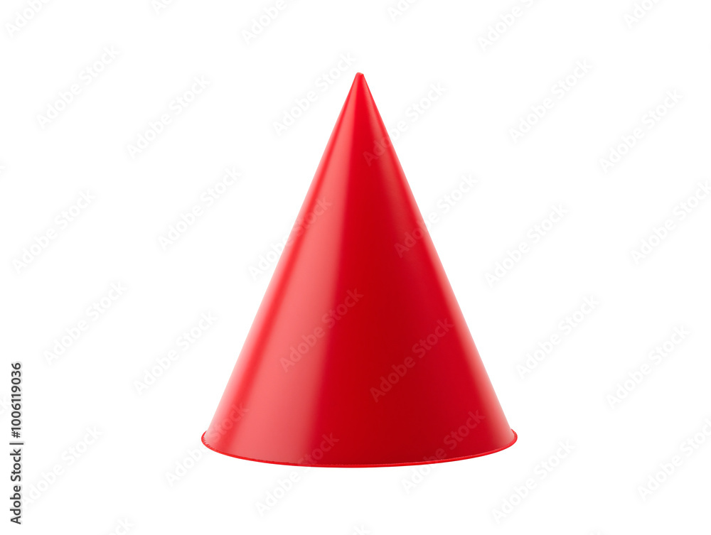 a red cone shaped hat a red cone shaped hat