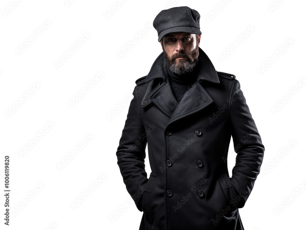 a man in a black coat a man in a black coat