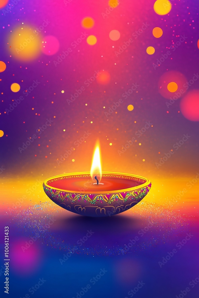 Festive Diwali poster with vibrant colors and space for festive messages. Festive Diwali poster with vibrant colors and space for festive messages.