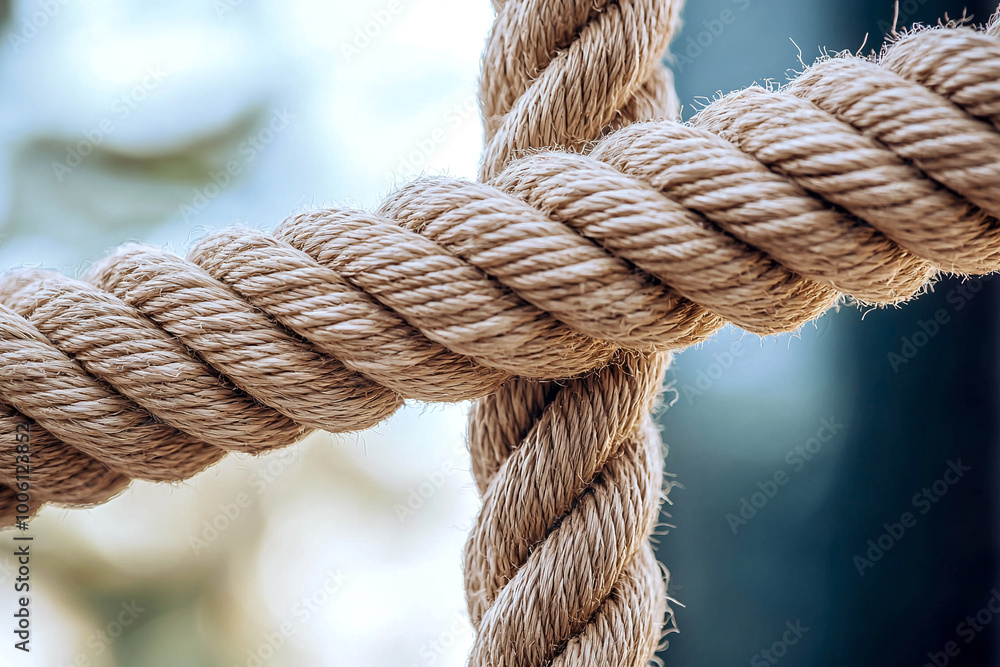 Close-up of a large, thick rope. Close-up of a large, thick rope.