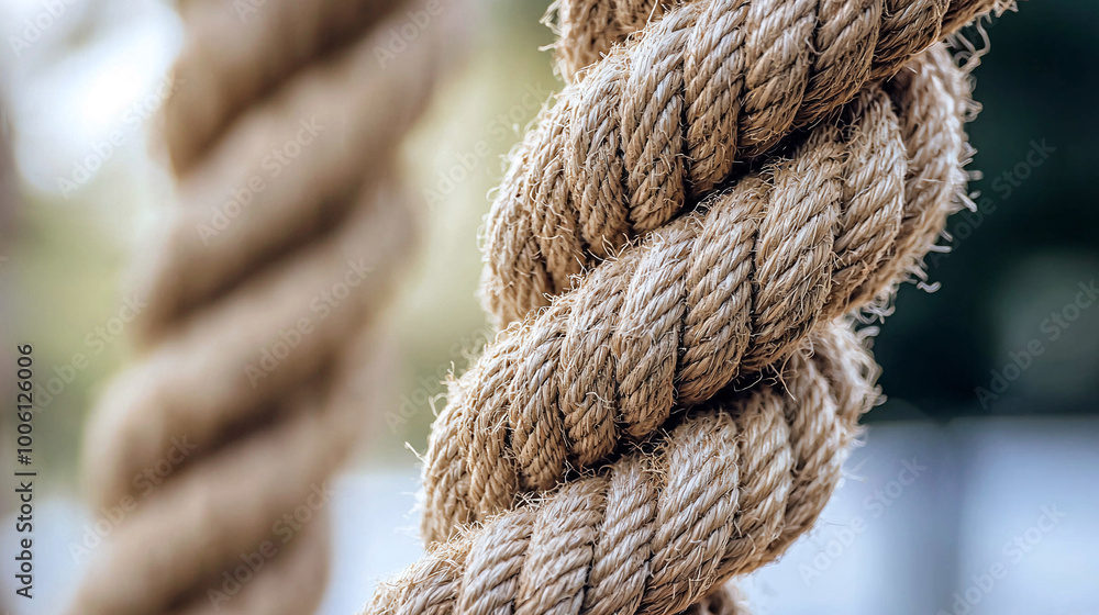 Close-up of a large, thick rope. Close-up of a large, thick rope.