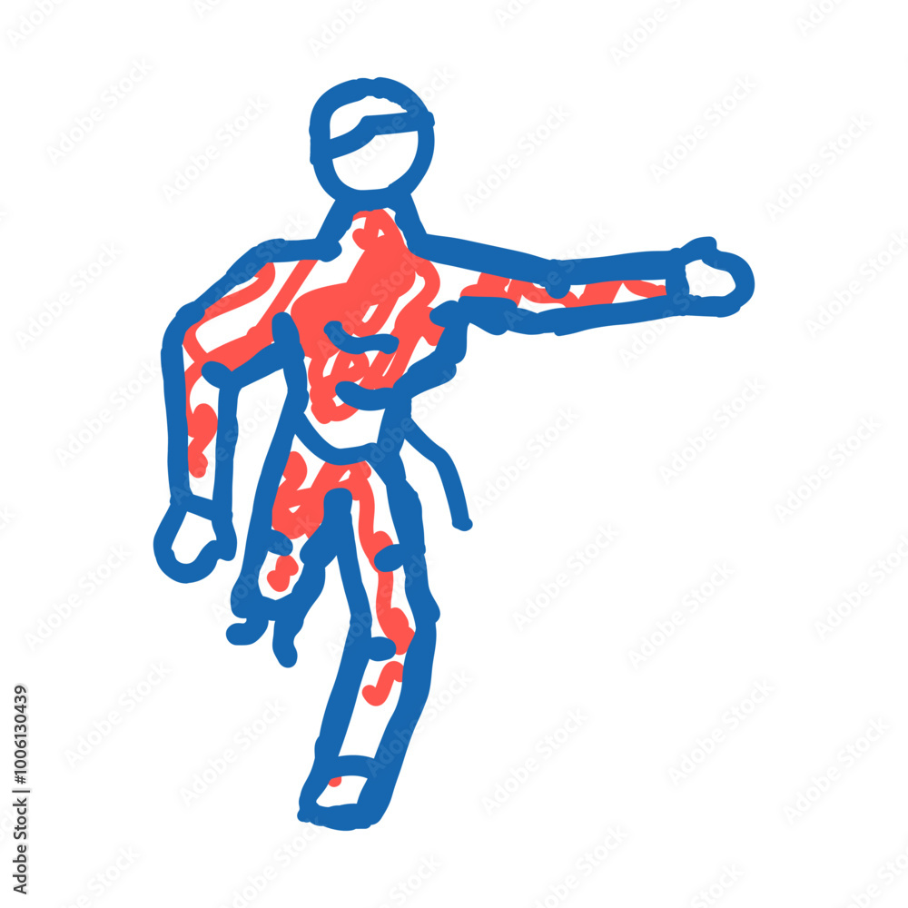 evil zombie doodle icon sketch vector. evil zombie sign. isolated symbol illustration