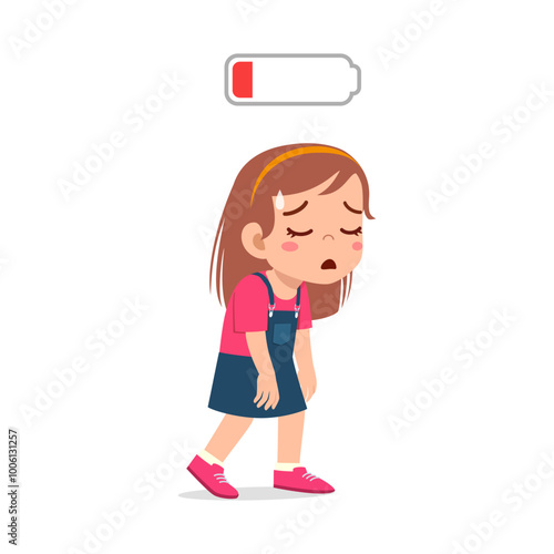 little kid feel tired and low battery energy