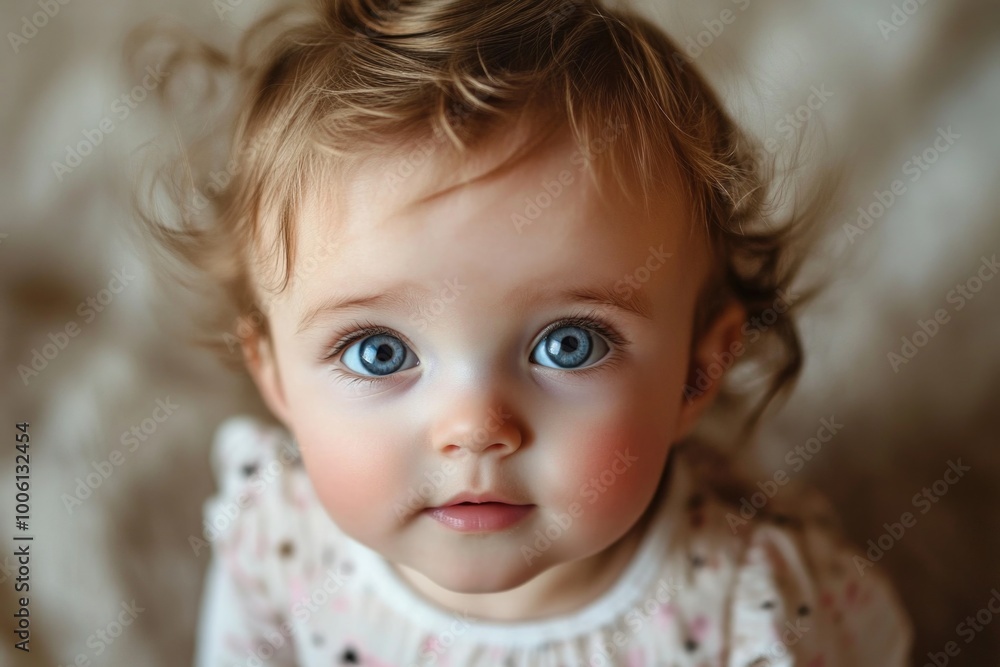 Girl with blue eyes looking directly Girl with blue eyes looking directly