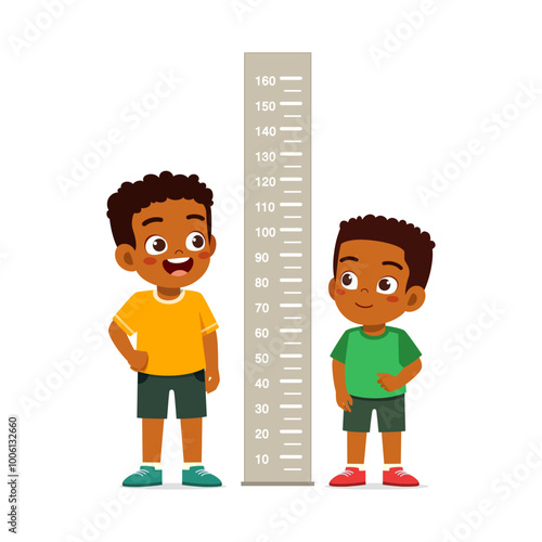 little kid do height measure with ruler