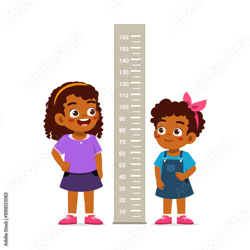 little kid do height measure with ruler