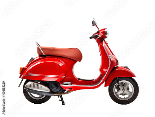 a red scooter with a white background