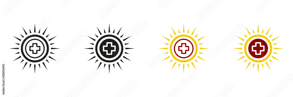 UV Protection Icon. Skin Protect and Healthcare Pictogram. Use Sunscreen for Health Care Symbol. Medical Cream for Block Ultraviolet Rays. Isolated Vector Illustration UV Protection Icon. Skin Protect and Healthcare Pictogram. Use Sunscreen for Health Care Symbol. Medical Cream for Block Ultraviolet Rays. Isolated Vector Illustration
