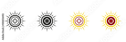 UV Protection Icon. Skin Protect and Healthcare Pictogram. Use Sunscreen for Health Care Symbol. Medical Cream for Block Ultraviolet Rays. Isolated Vector Illustration