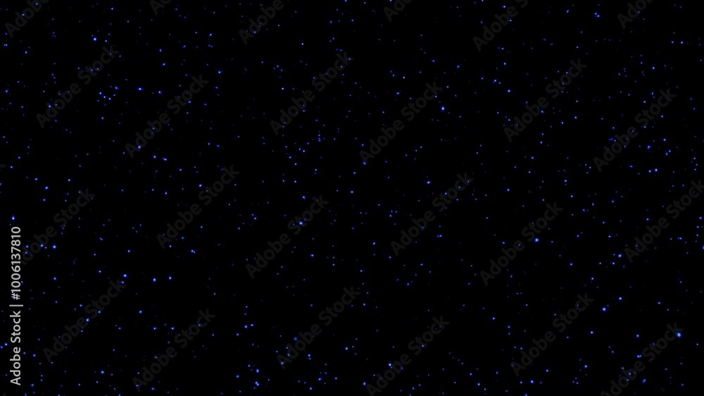 Loop animation glow blue particles flow to top right on black abstract ...
