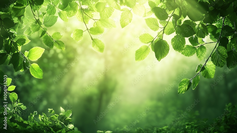 Obraz premium Lush Green Leaves in Soft Natural Light