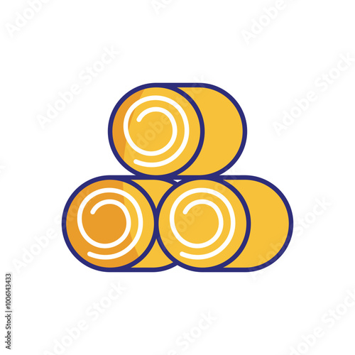 Hay Bale vector icon