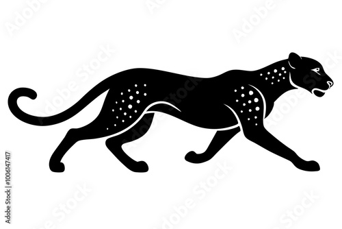  Silhouette of a Sleek and Fast Cheetah Ready to Sprint