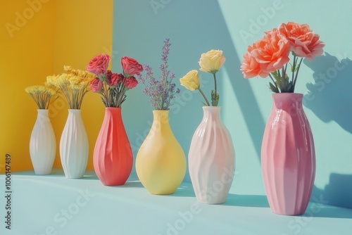 Floral arrangement on shelf