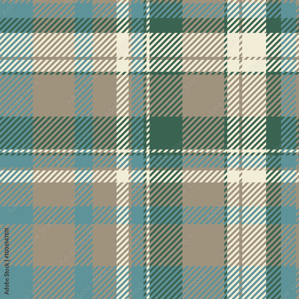 Aesthetic pattern background texture, editable vector plaid fabric. Tidy check textile seamless tartan in pastel and cyan colors. Aesthetic pattern background texture, editable vector plaid fabric. Tidy check textile seamless tartan in pastel and cyan colors.
