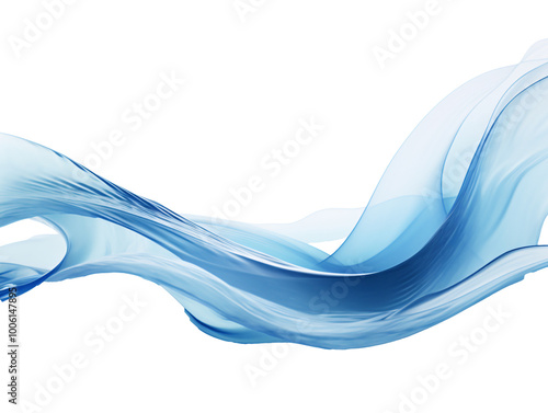 a blue wavy fabric on a white background