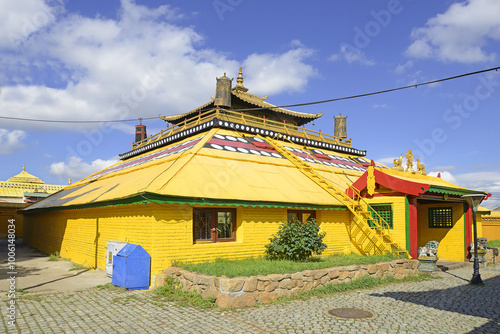 The Gandantegchinlen or Gandan Monastery - Buddhist monastery in the Mongolian capital of Ulaanbaatar photo