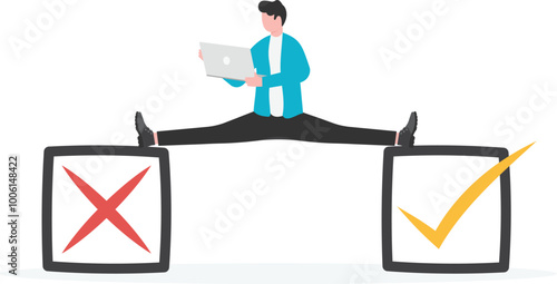 Right and wrong choice, decide to choose the right or wrong symbol.

