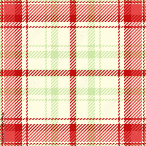 Feminine background texture plaid, packaging tartan seamless textile. Full pattern vector fabric check in red and light yellow colors.