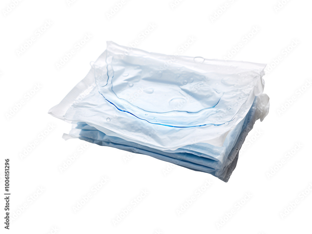 Fototapeta premium a stack of white and blue items