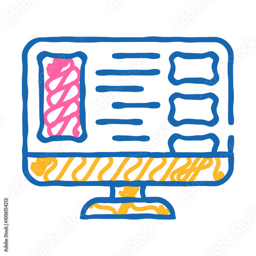 display advertising doodle icon sketch vector. display advertising sign. isolated symbol illustration