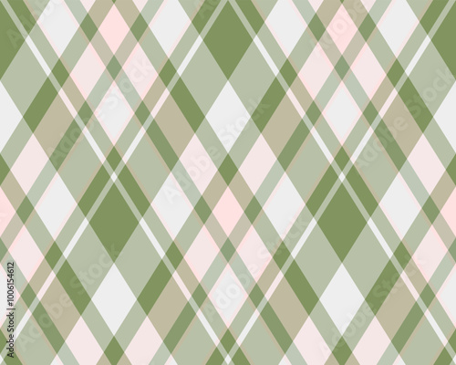 Argyle pattern of geometric rhombus. Harlequin check wallpaper design. Classic diamond shaped textile material for web background, print fabric clothing, sweater, wrapping paper, gift card, invitation