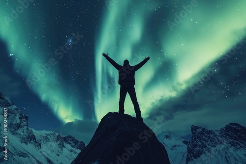 Wallpaper Mural Man on Snowy Mountain Peak Torontodigital.ca