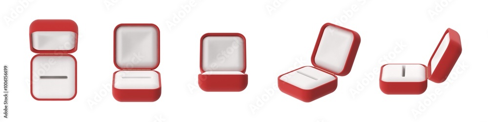 open red ring box isolated open red ring box isolated