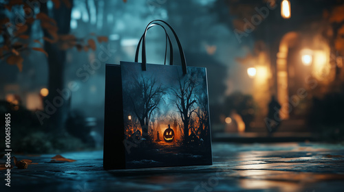 Halloween Shopping Bag with Adorable Spooky Designs Ideal for Trick-or-Treating Adventures photo