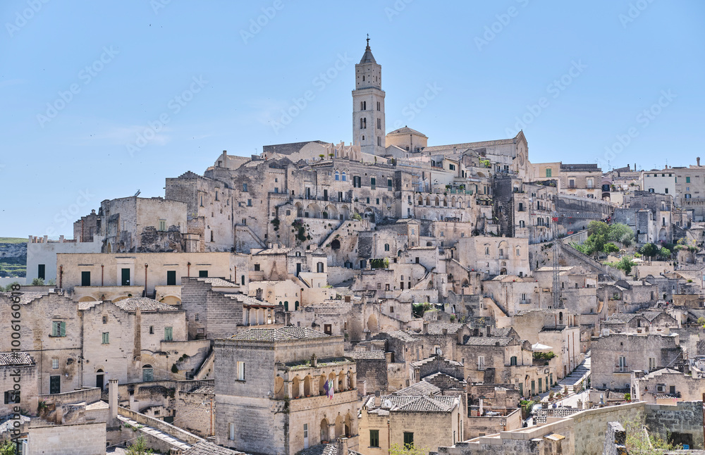 Matera, Italy: Historic cityscape on a sunny day. Matera, Italy: Historic cityscape on a sunny day.