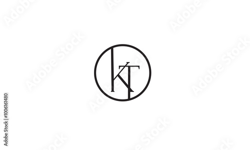KT, TK, K, T Abstract Letters Logo Monogram	