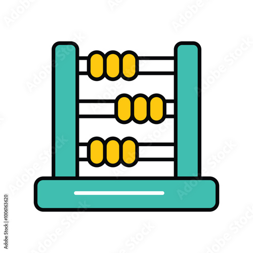 abacus color line icon with white background vector stock illustration