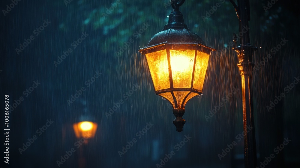 Street Lamp in the Rain Street Lamp in the Rain