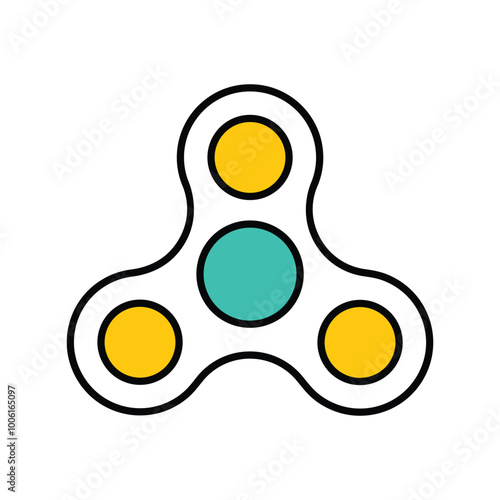 spinner color line icon with white background vector stock illustration