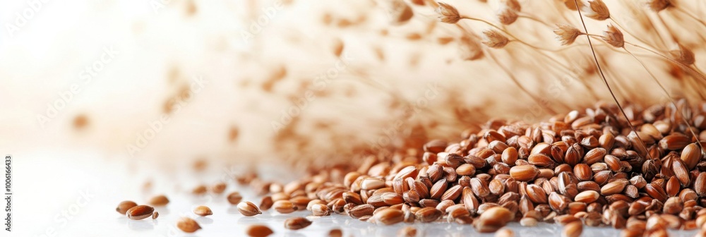 Obraz premium Nourishing Grains: Exploring the Beauty and Benefits of Nature's Seed Harvest
