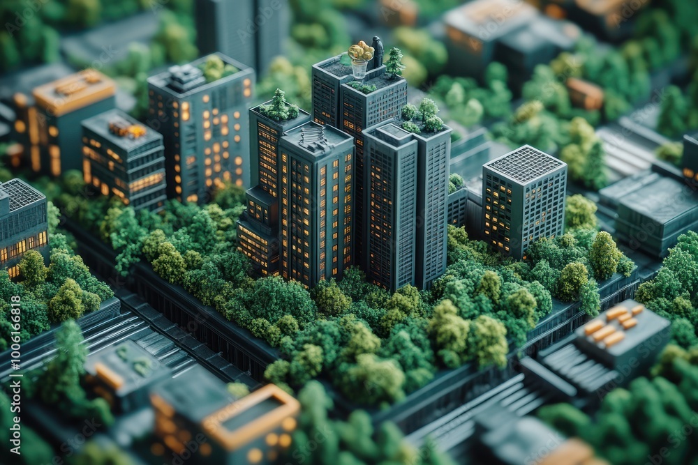 Obraz premium Sustainable Cityscape Miniature